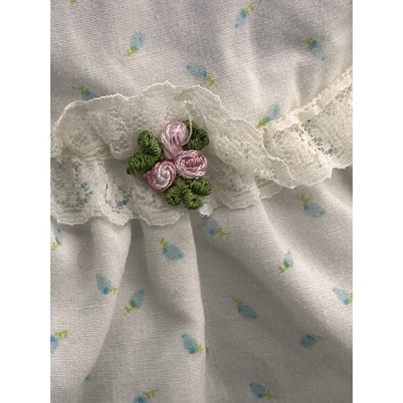 Vtg Cabbage Patch Kids Fancy PJs Top White Blue Rosebud Coleco 1980s 501 OK READ - Picture 5 of 15